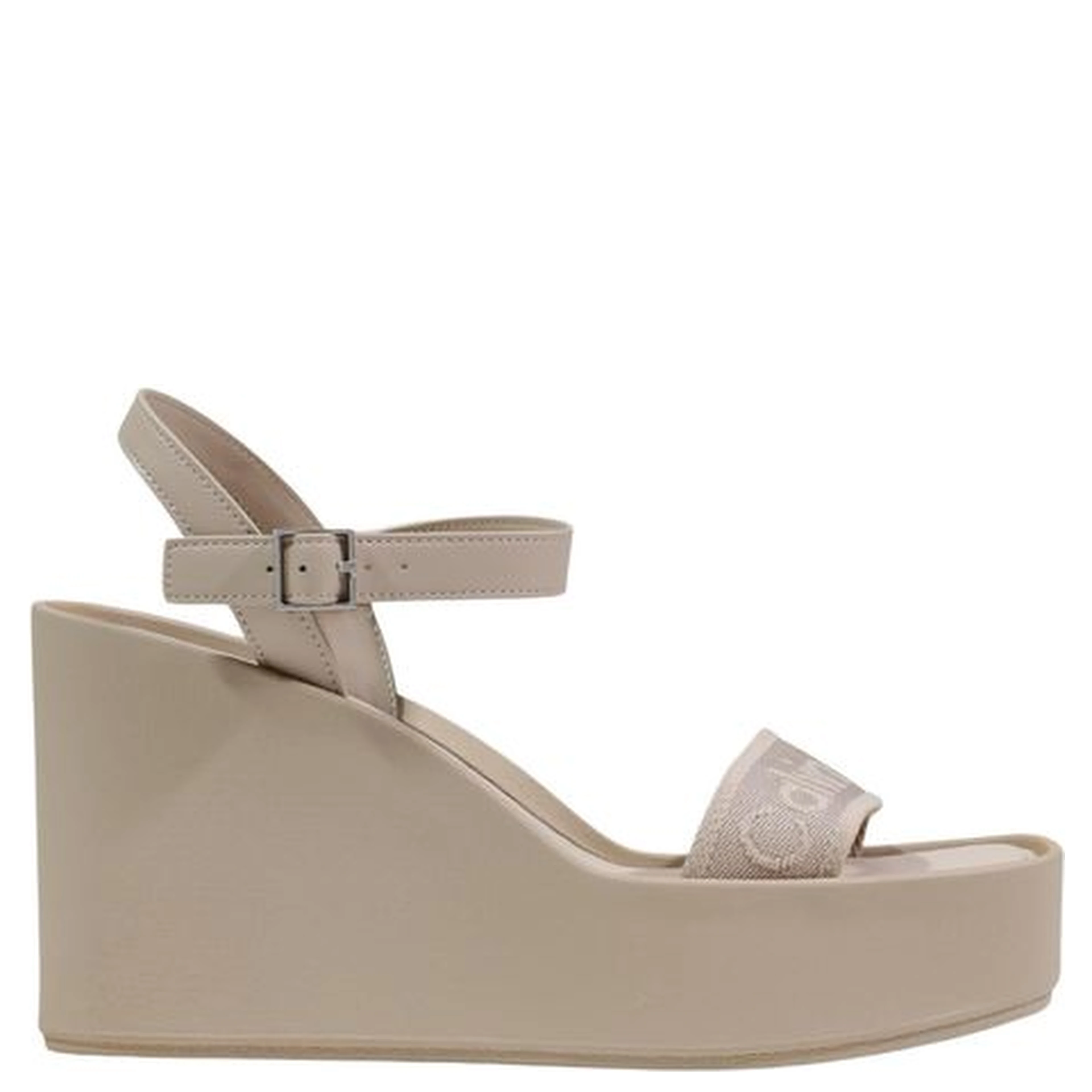 Beige Polyethylene Platform Sandals