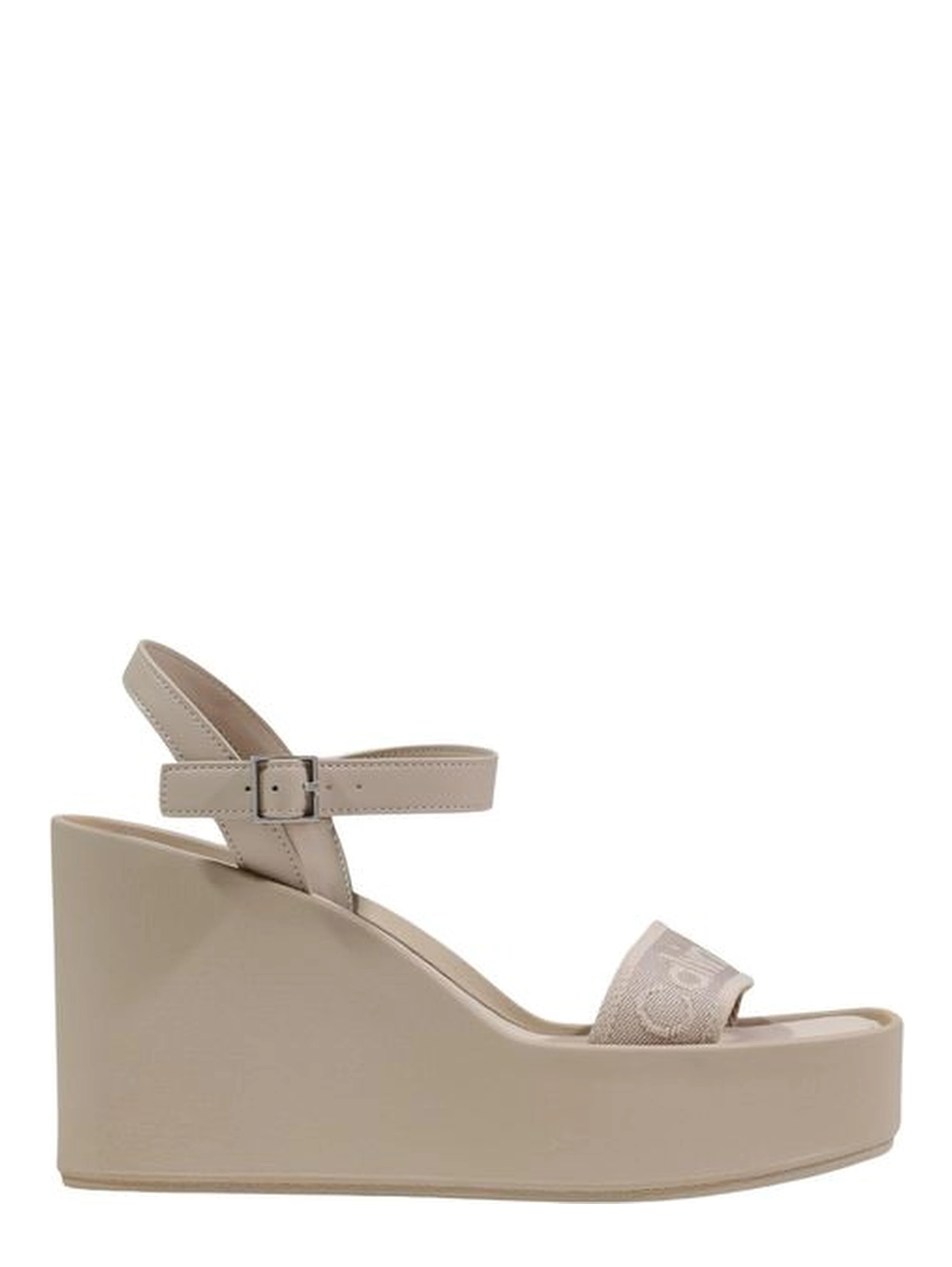 Beige Polyethylene Platform Sandals