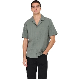 Green Cotton Shortsleeve Shirt