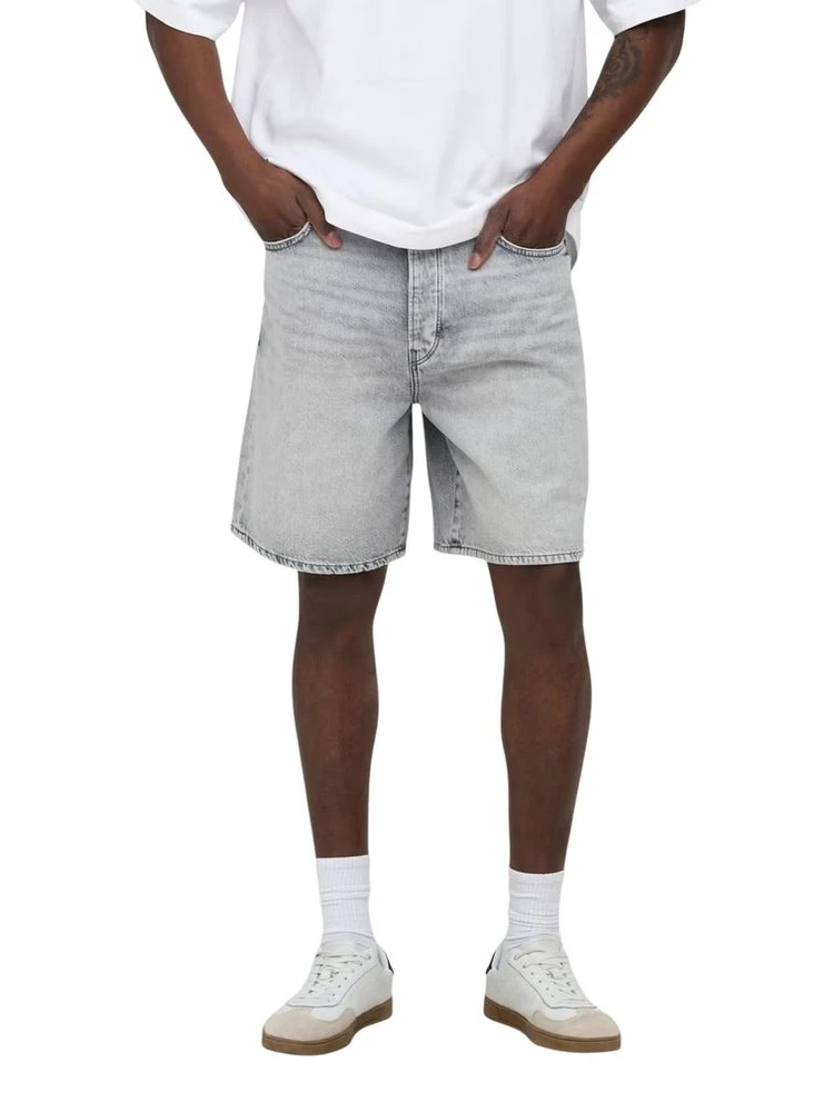 Gray Cotton Bermuda Shorts
