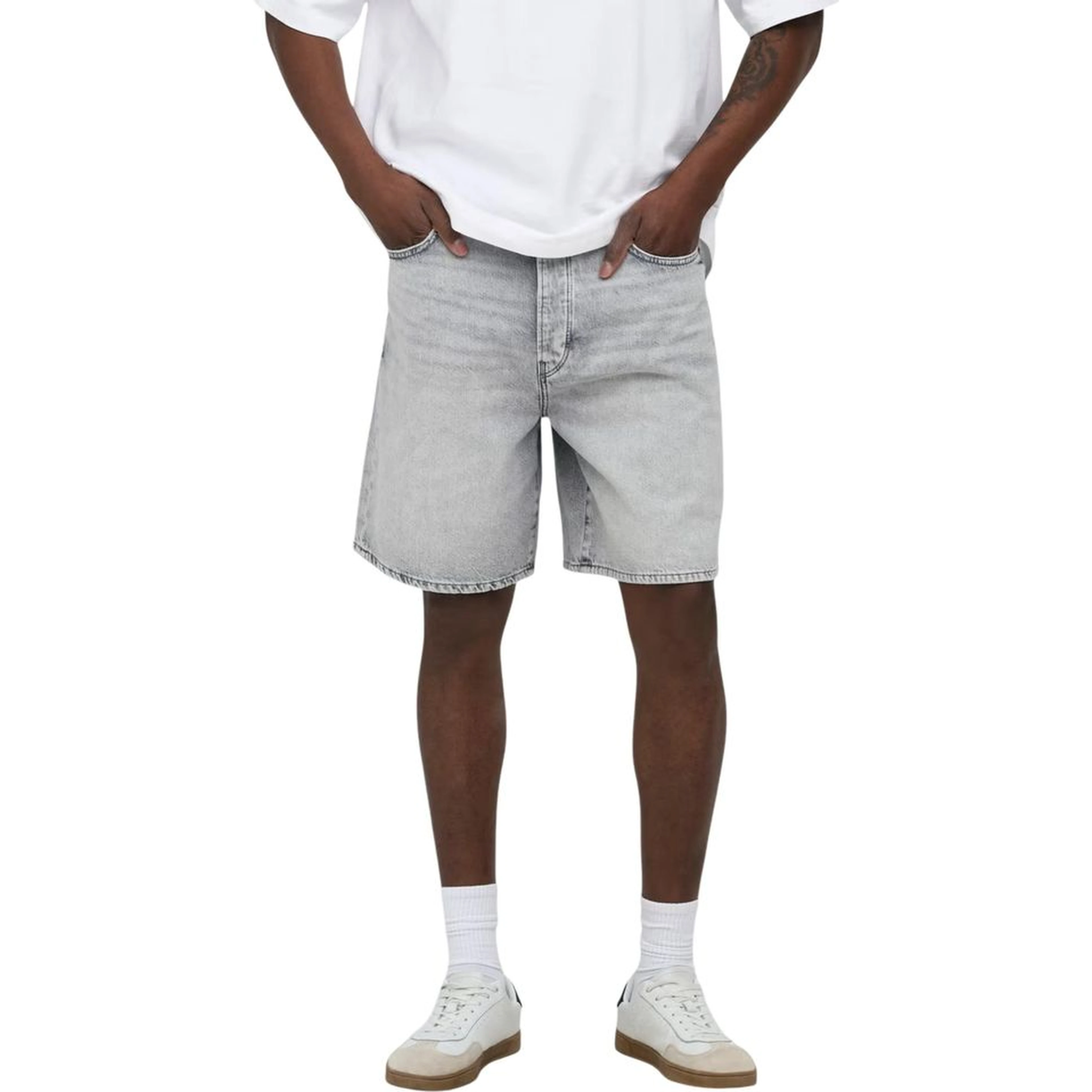 Gray Cotton Bermuda Shorts