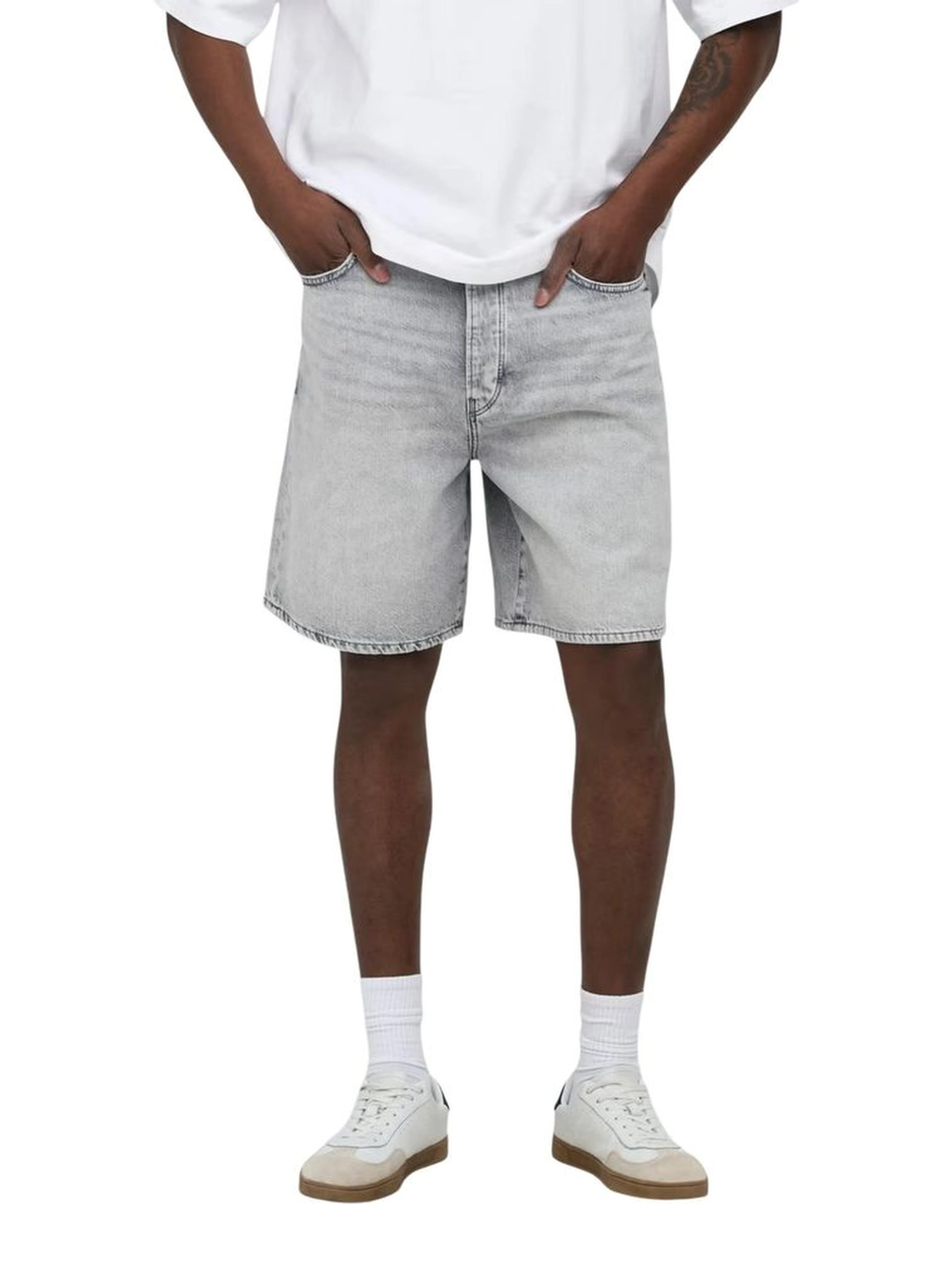 Gray Cotton Bermuda Shorts