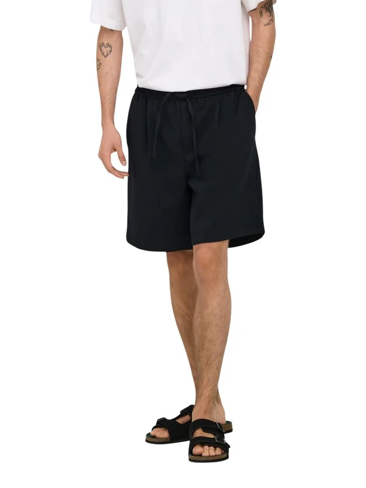 Black Recycled Polyester Bermuda Shorts