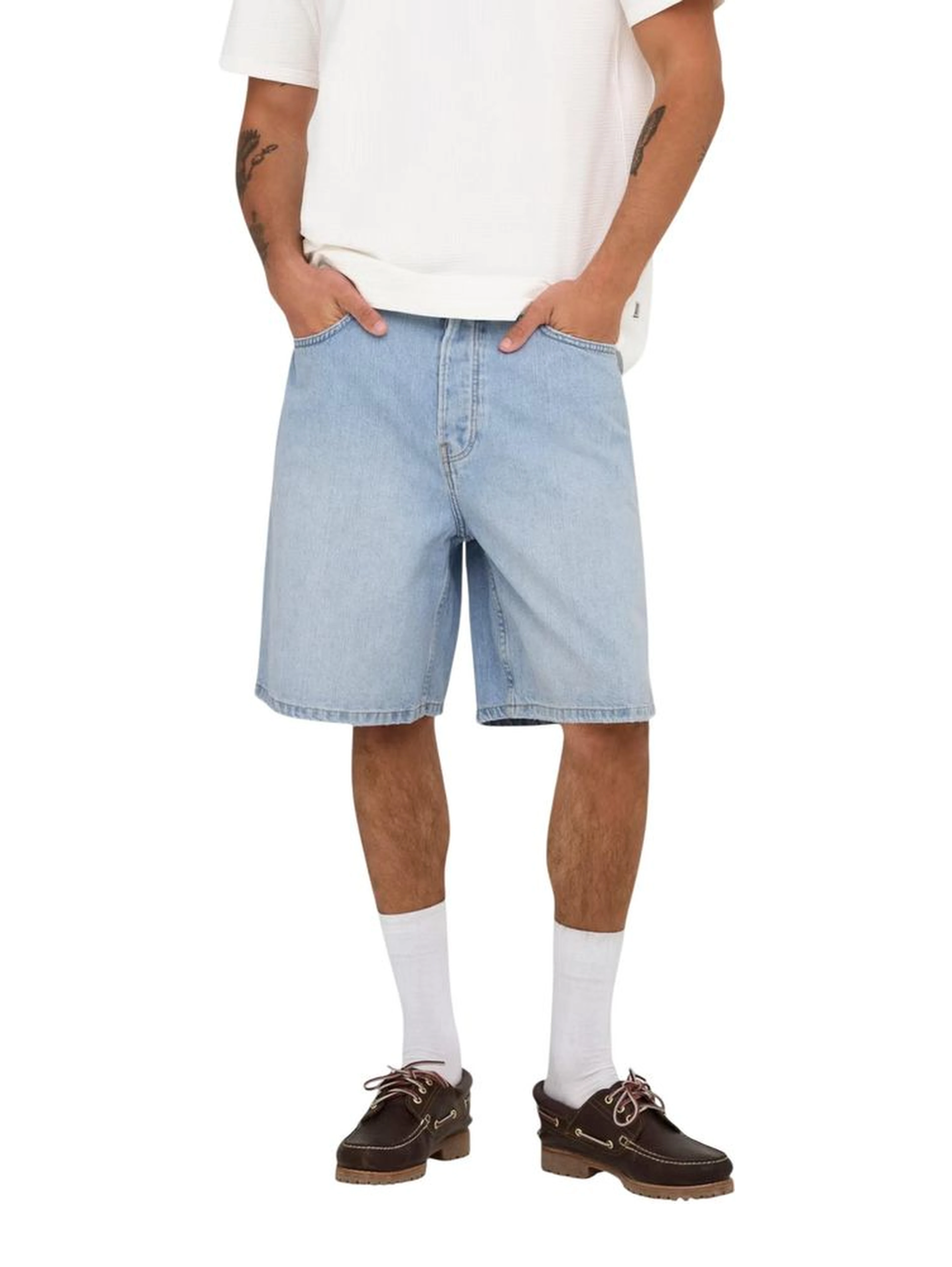 Light Blue Organic Cotton Bermuda Shorts