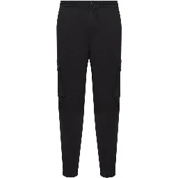 Black Cotton Casual Pants