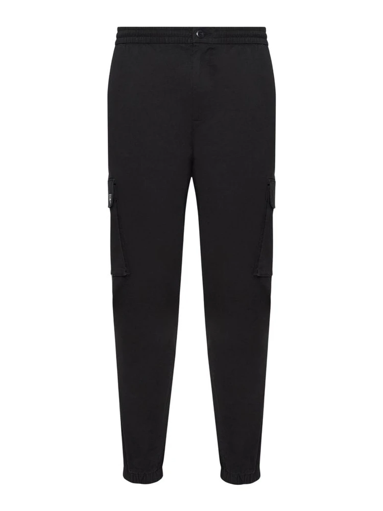 Black Cotton Casual Pants