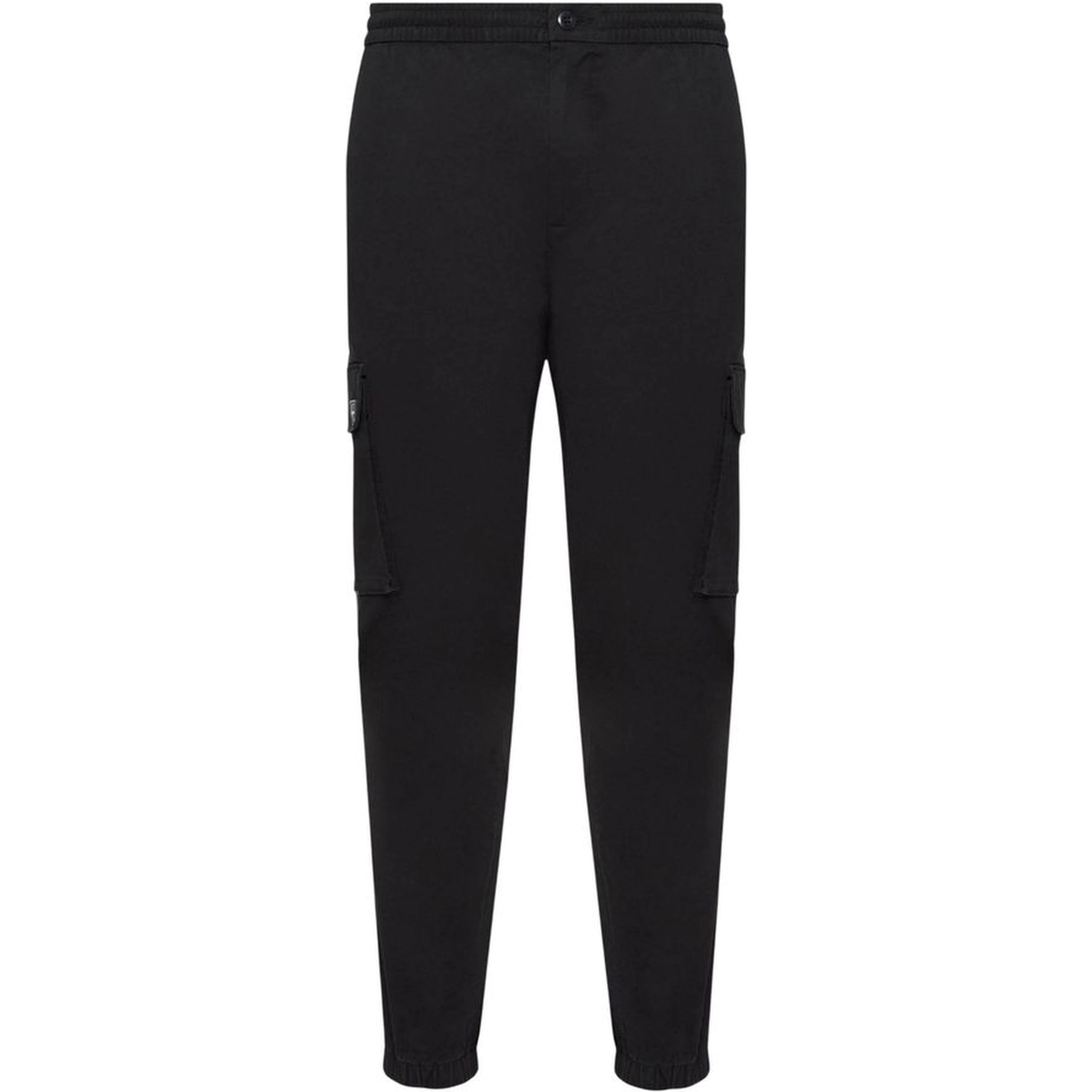 Black Cotton Casual Pants
