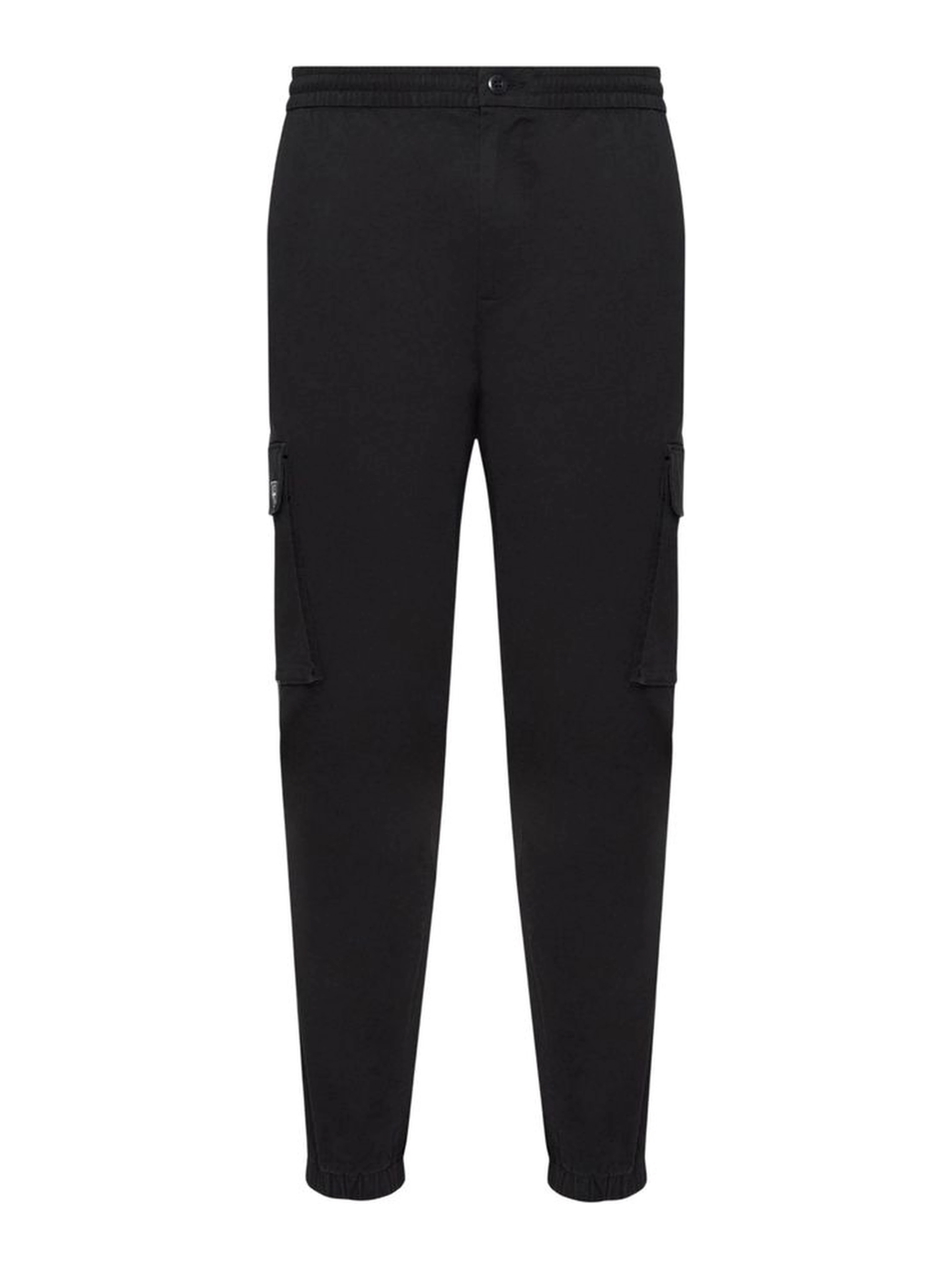 Black Cotton Casual Pants
