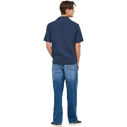 Blue Cotton Shortsleeve Shirt