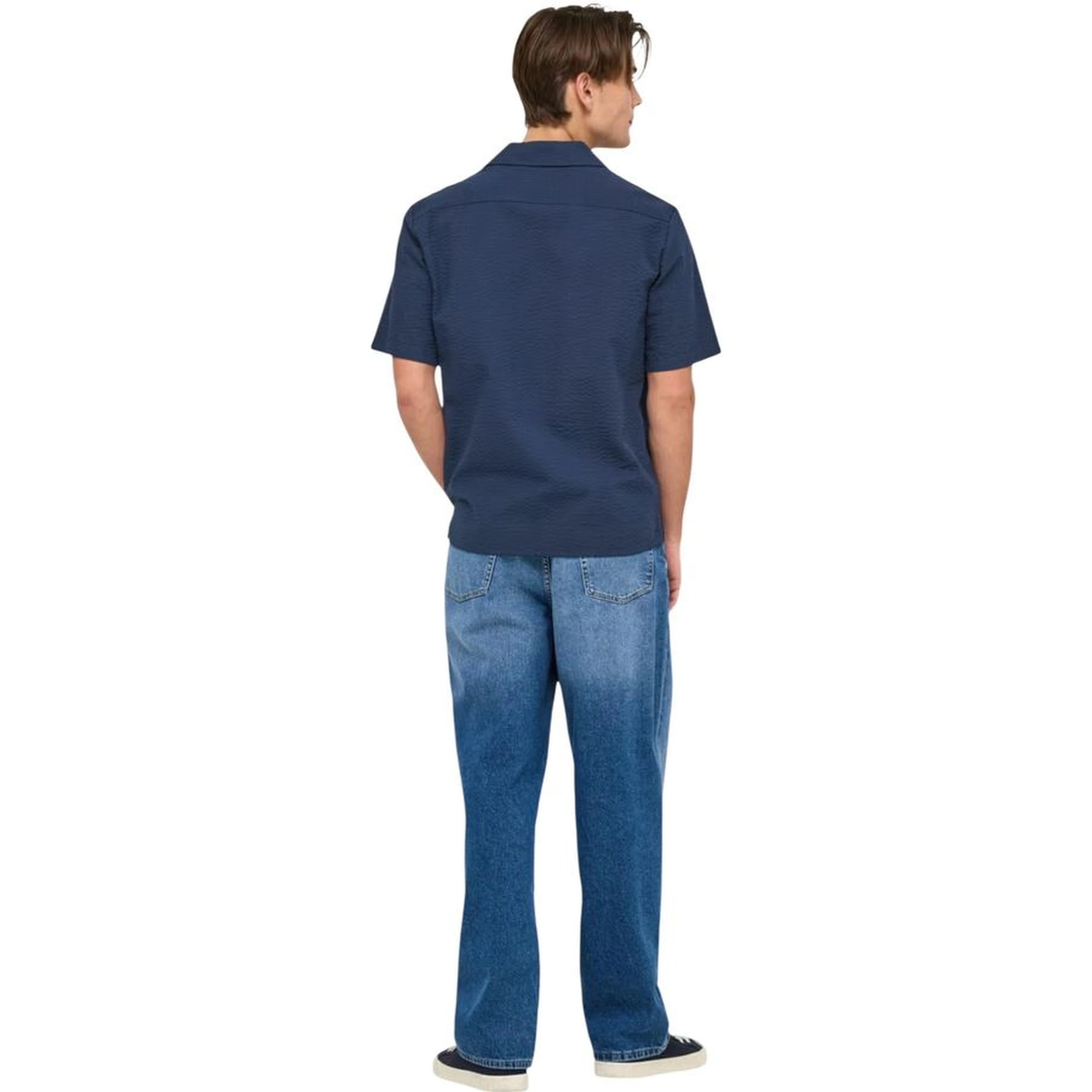 Blue Cotton Shortsleeve Shirt