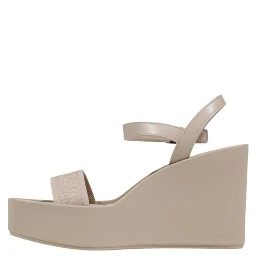 Beige Polyethylene Platform Sandals