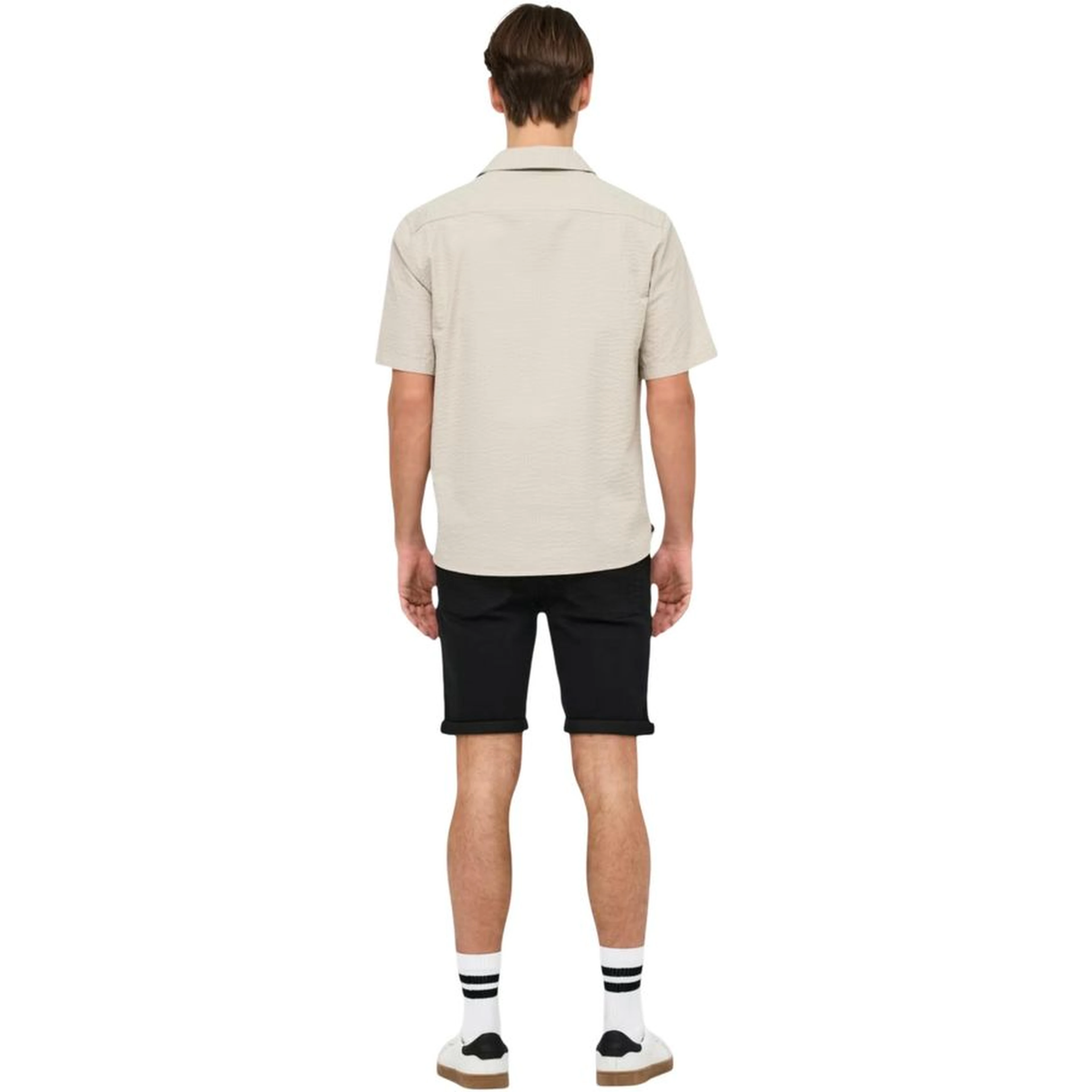 Beige Cotton Shortsleeve Shirt