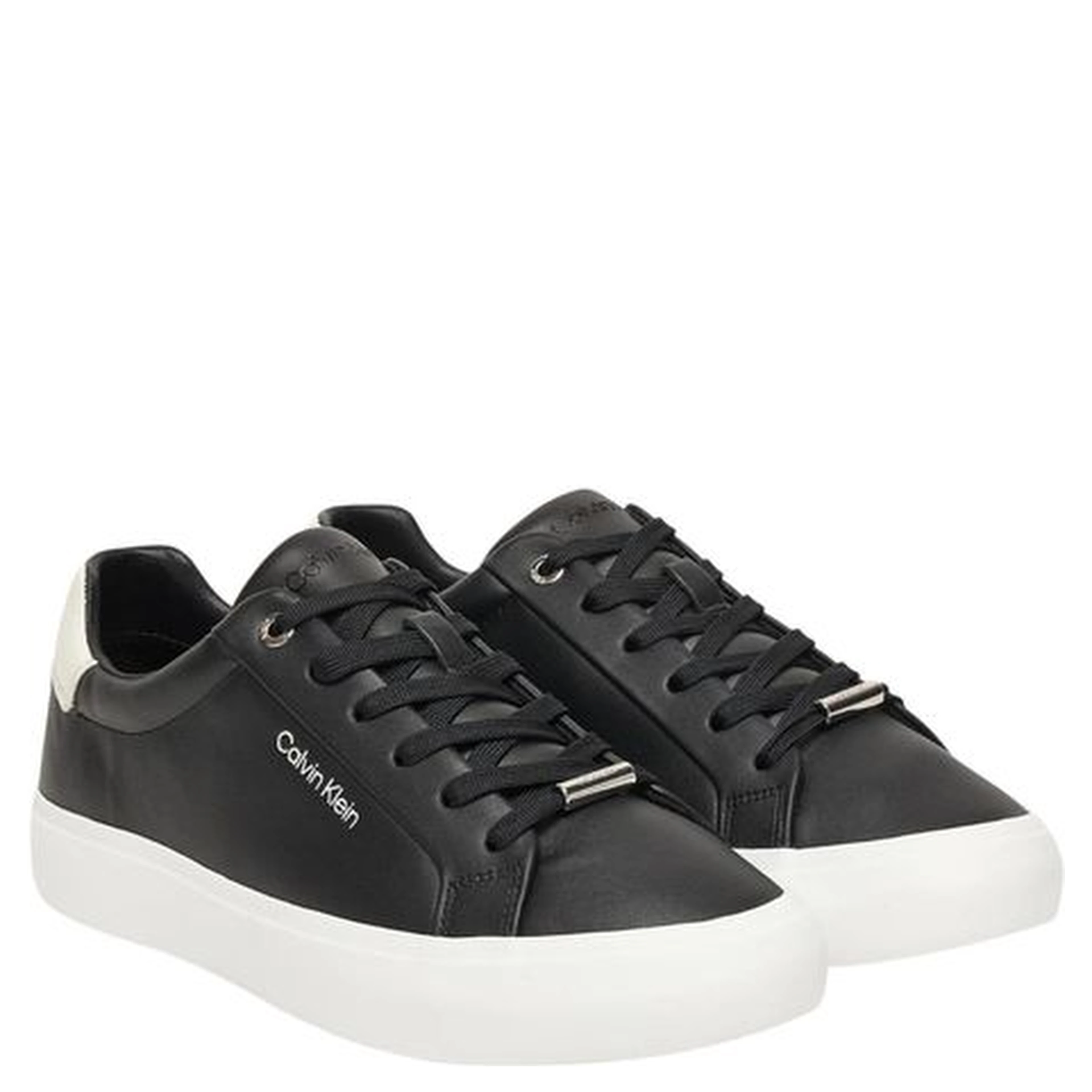 Black Leather Low Top Sneakers