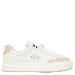 White Leather Low Top Sneakers