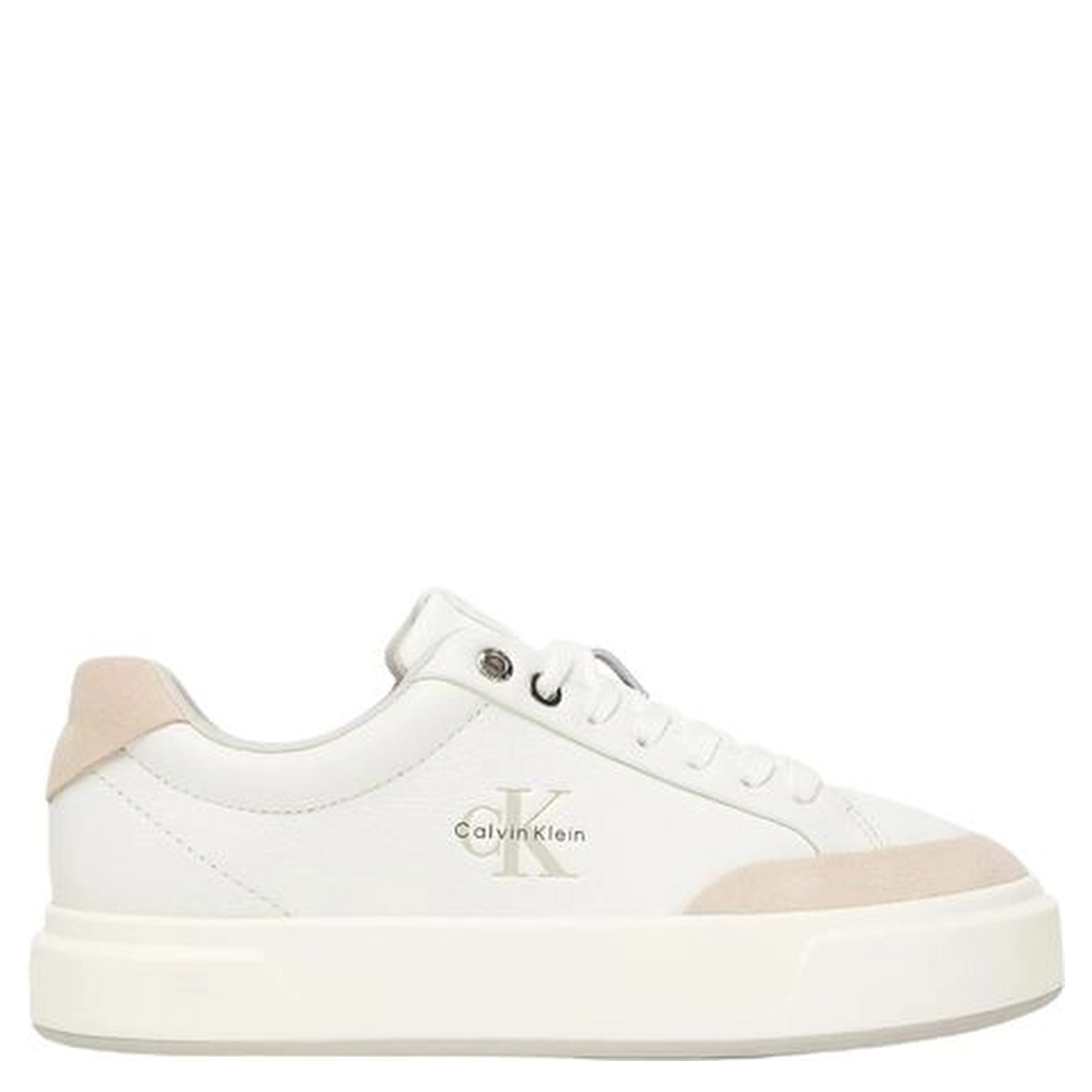 White Leather Low Top Sneakers