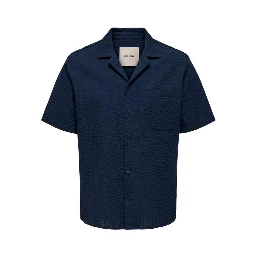 Blue Cotton Shortsleeve Shirt