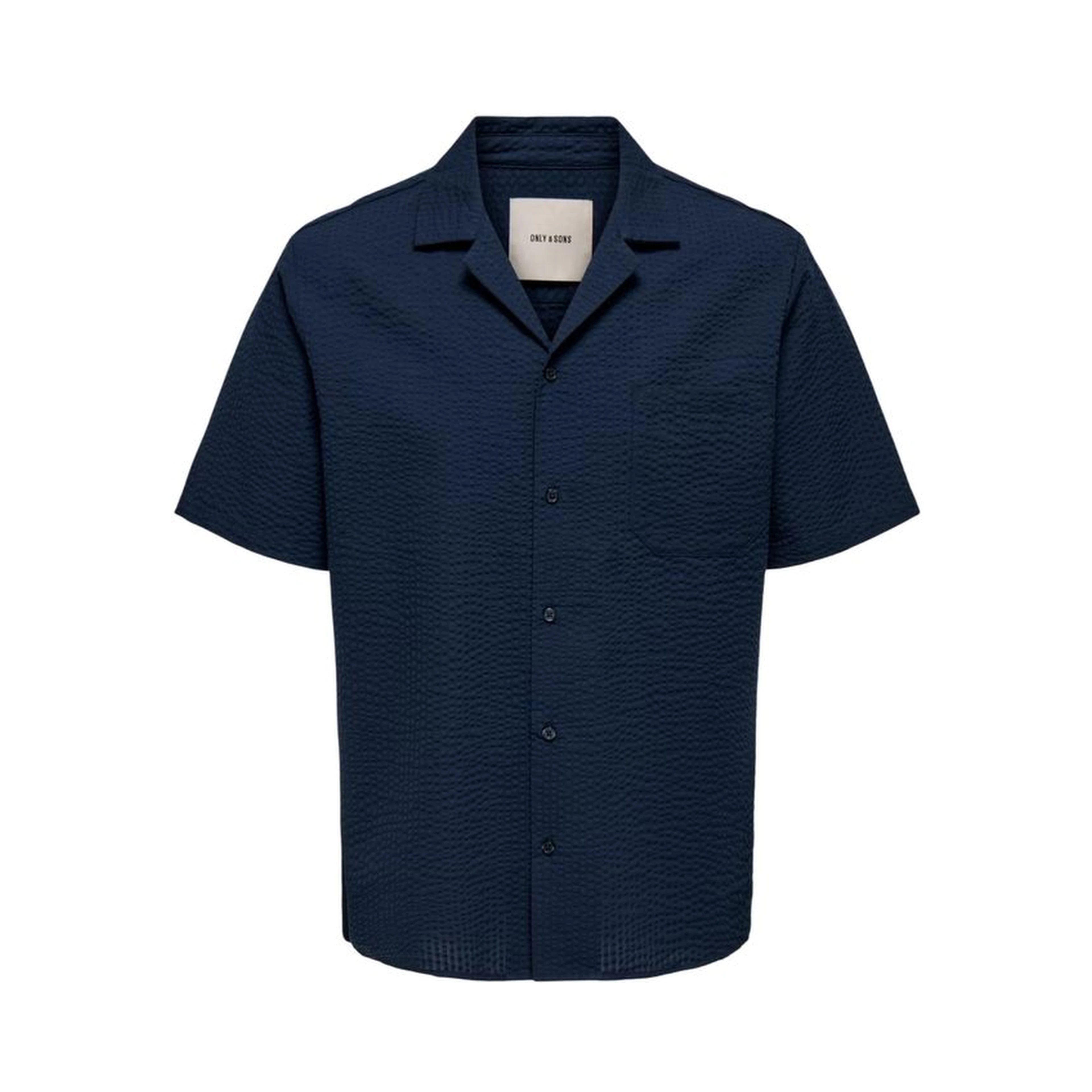 Blue Cotton Shortsleeve Shirt