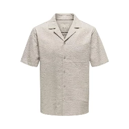Beige Cotton Shortsleeve Shirt
