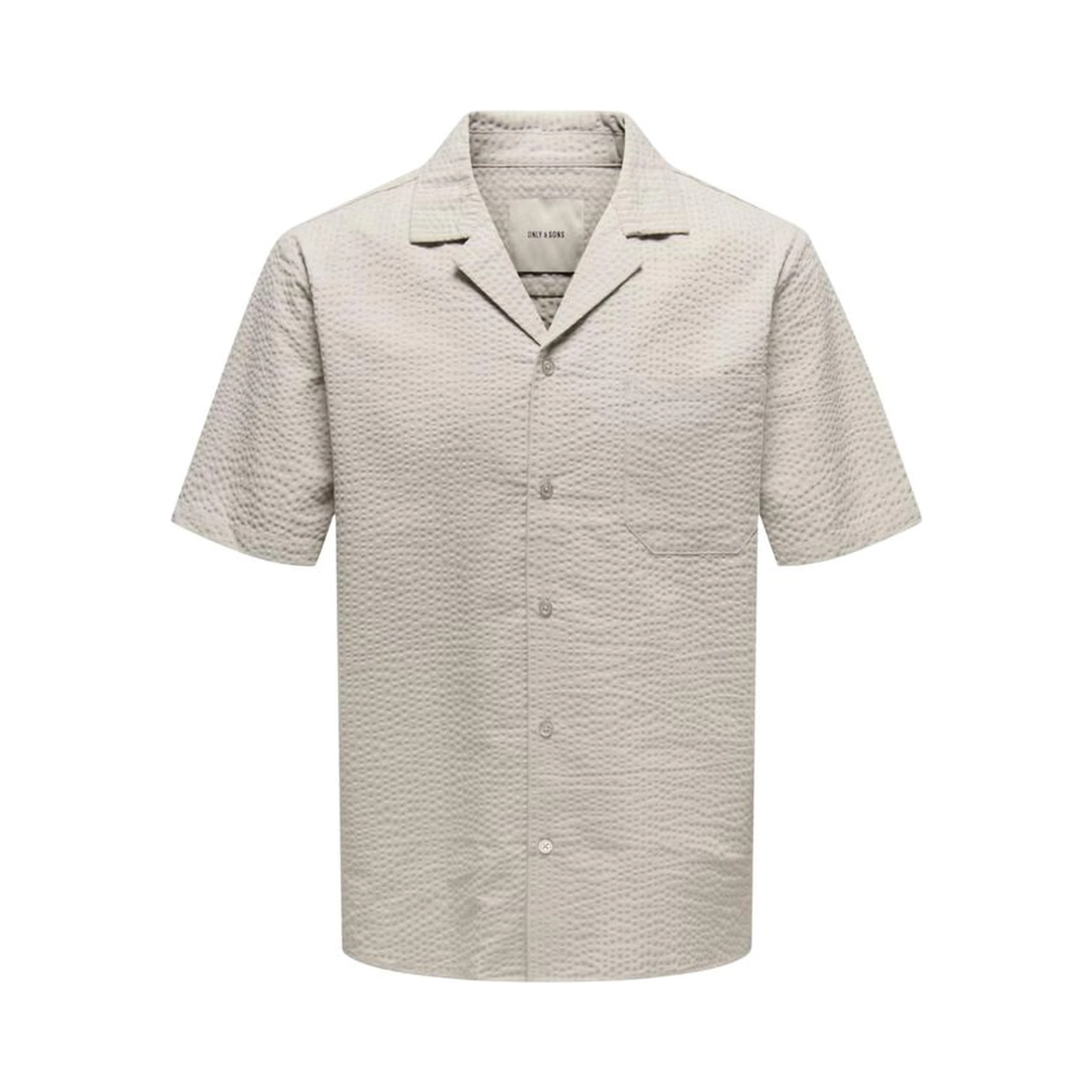 Beige Cotton Shortsleeve Shirt