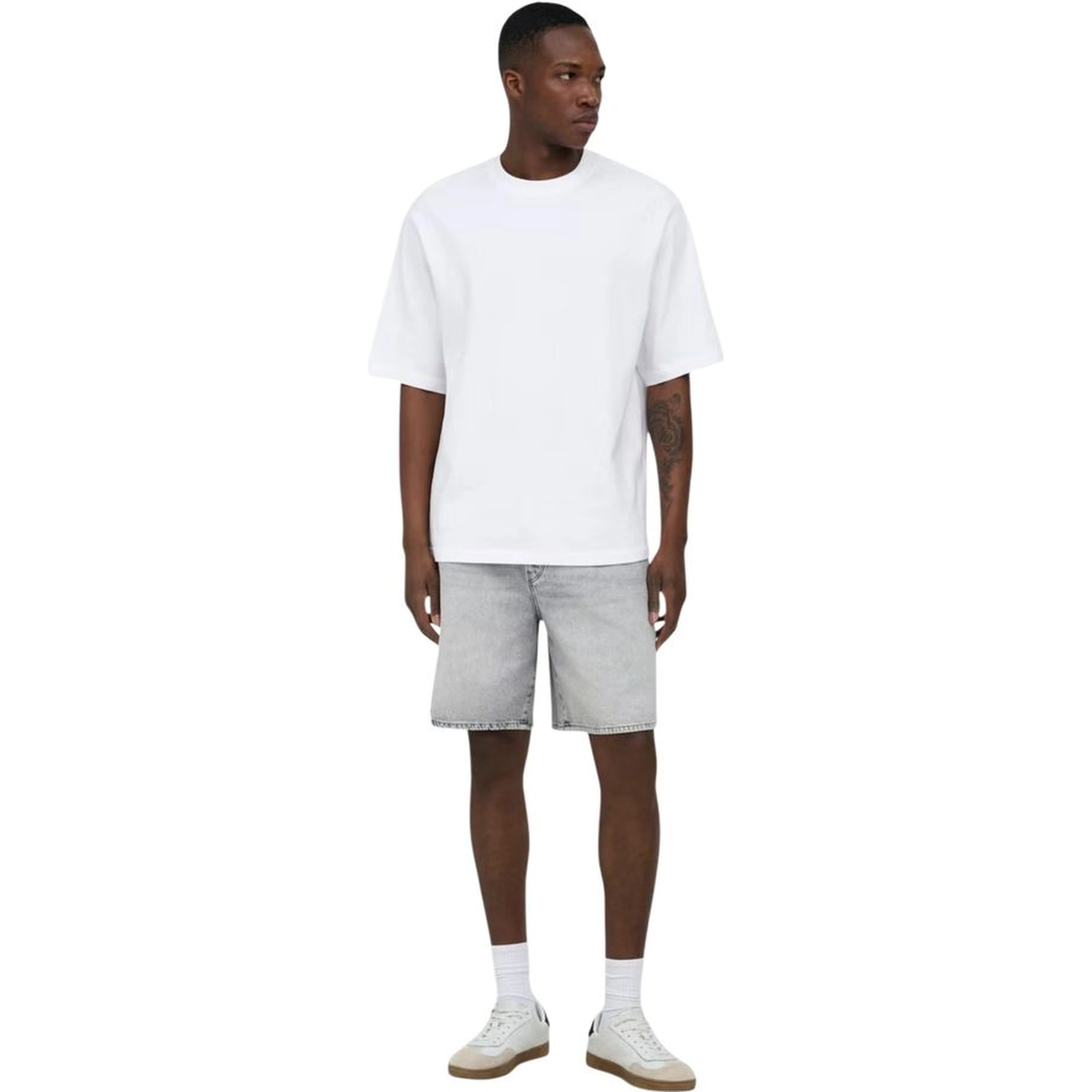 Gray Cotton Bermuda Shorts