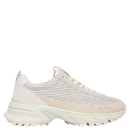 Beige Leather Chunky Sneakers