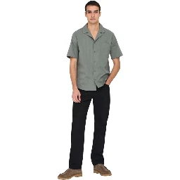 Green Cotton Shortsleeve Shirt