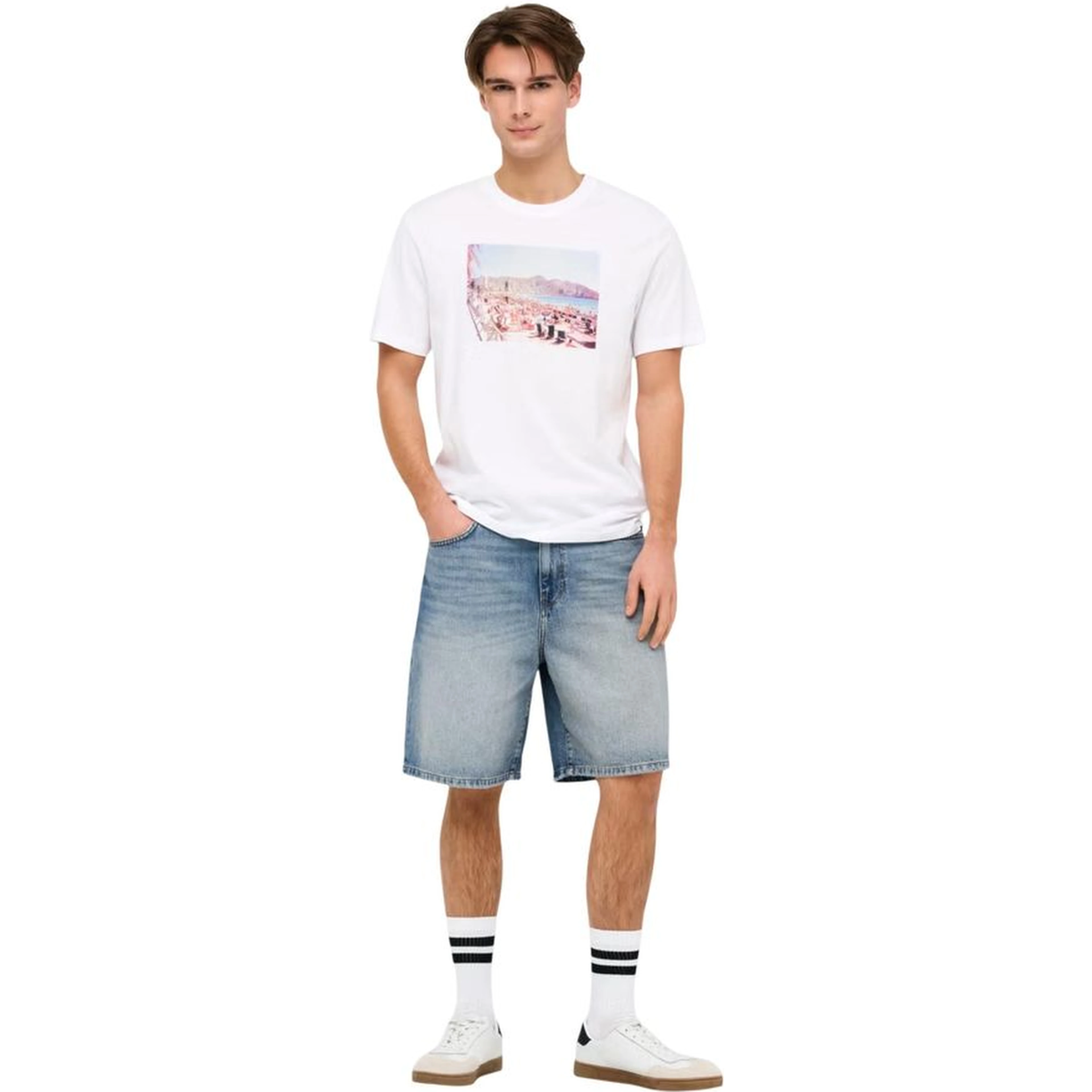 Light Blue Organic Cotton Bermuda Shorts