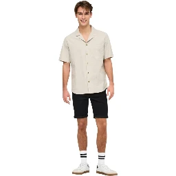 Beige Cotton Shortsleeve Shirt