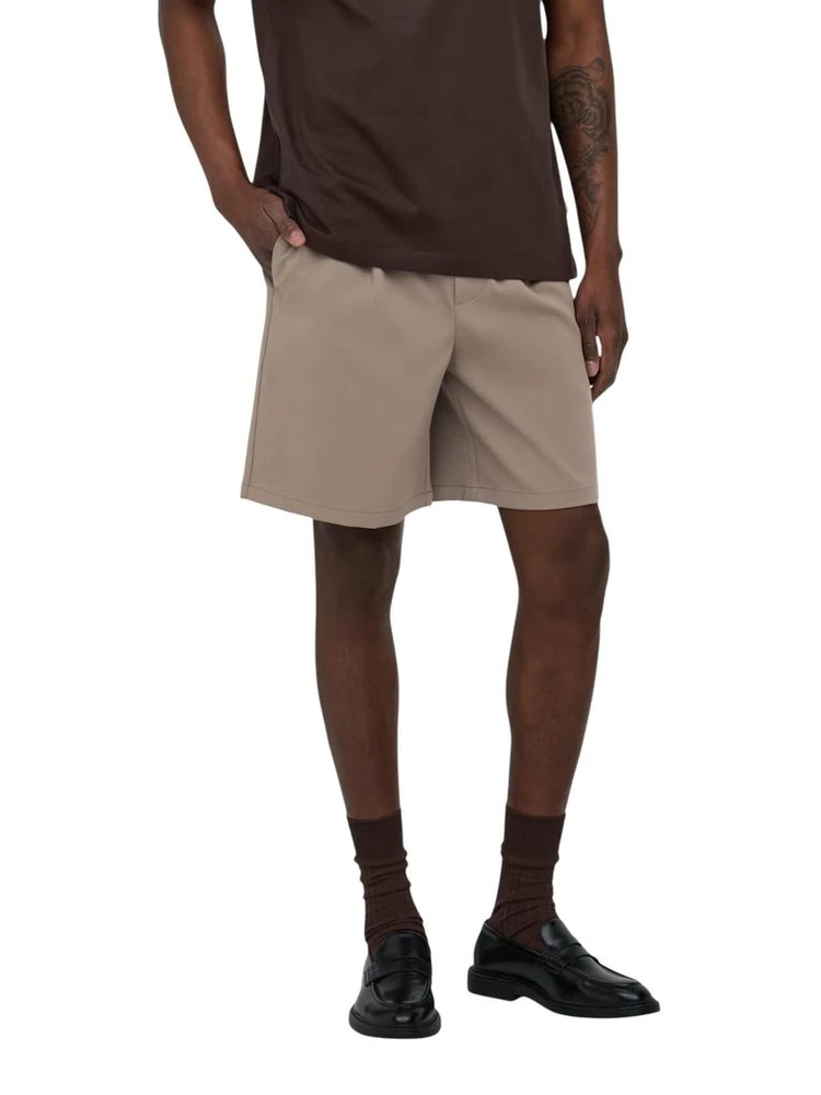 Beige Recycled Polyester Bermuda Shorts