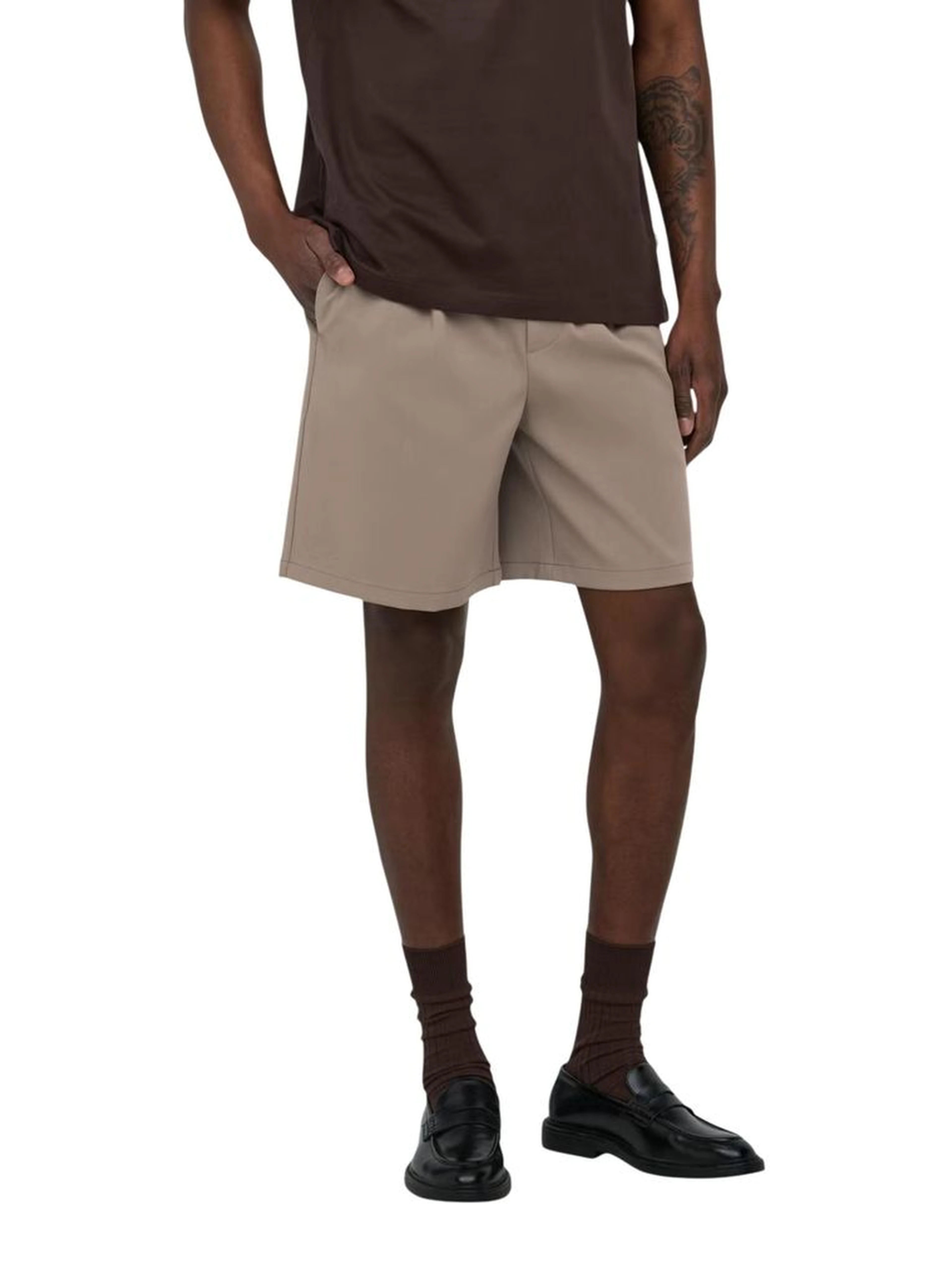 Beige Recycled Polyester Bermuda Shorts