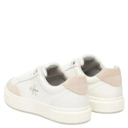 White Leather Low Top Sneakers