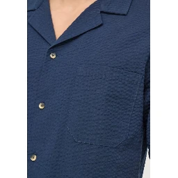 Blue Cotton Shortsleeve Shirt