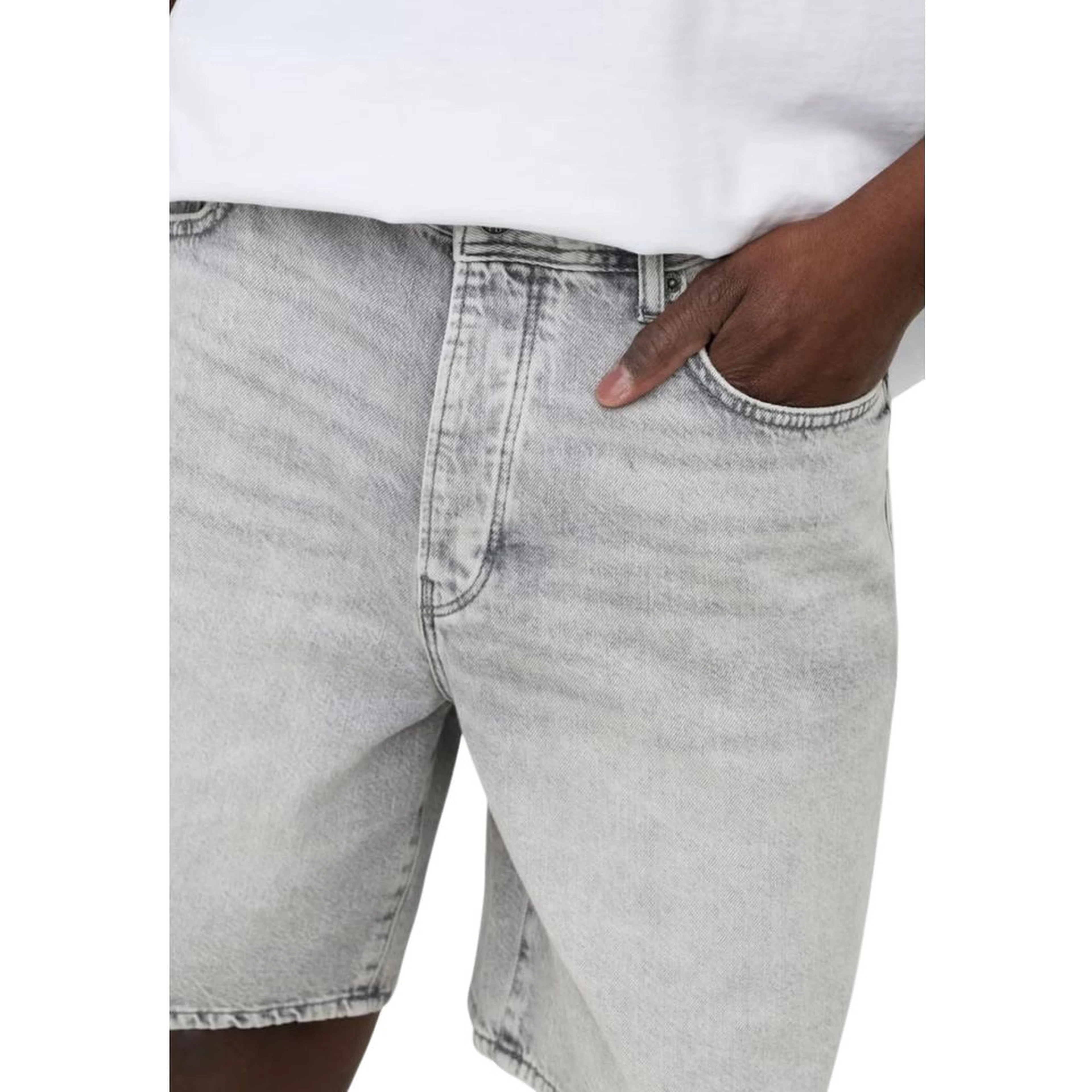 Gray Cotton Bermuda Shorts