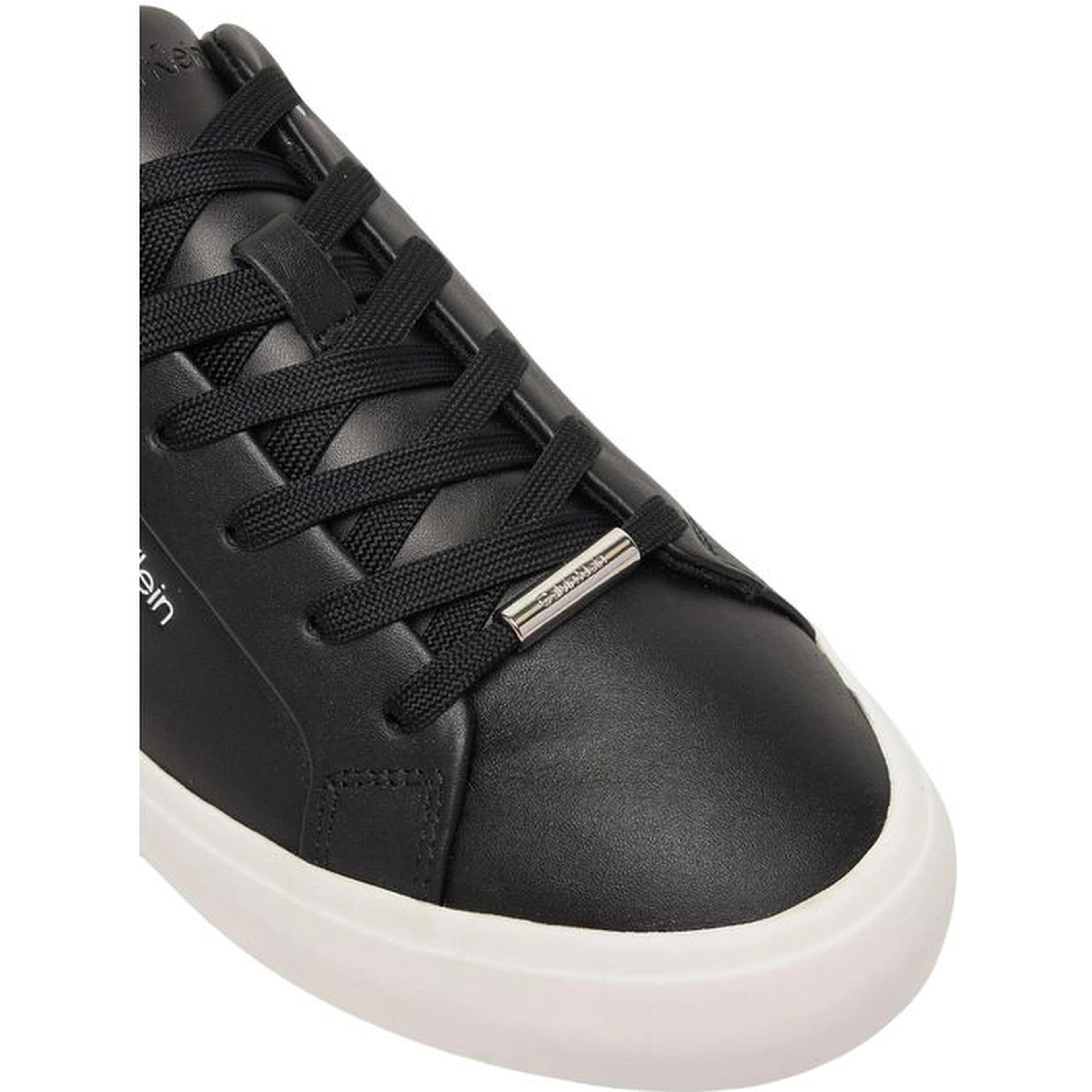 Black Leather Low Top Sneakers