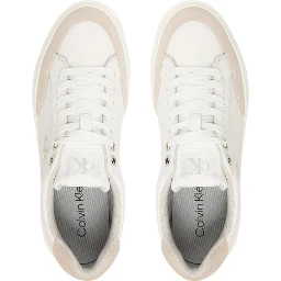 White Leather Low Top Sneakers