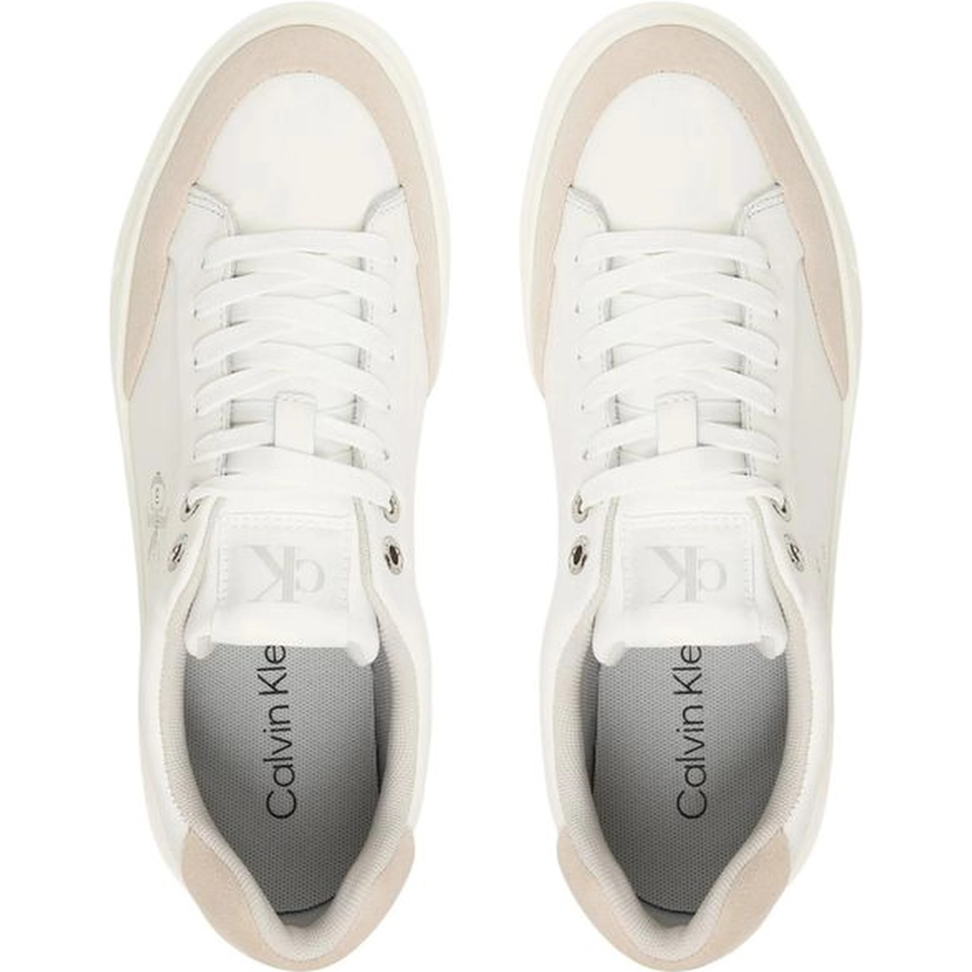 White Leather Low Top Sneakers