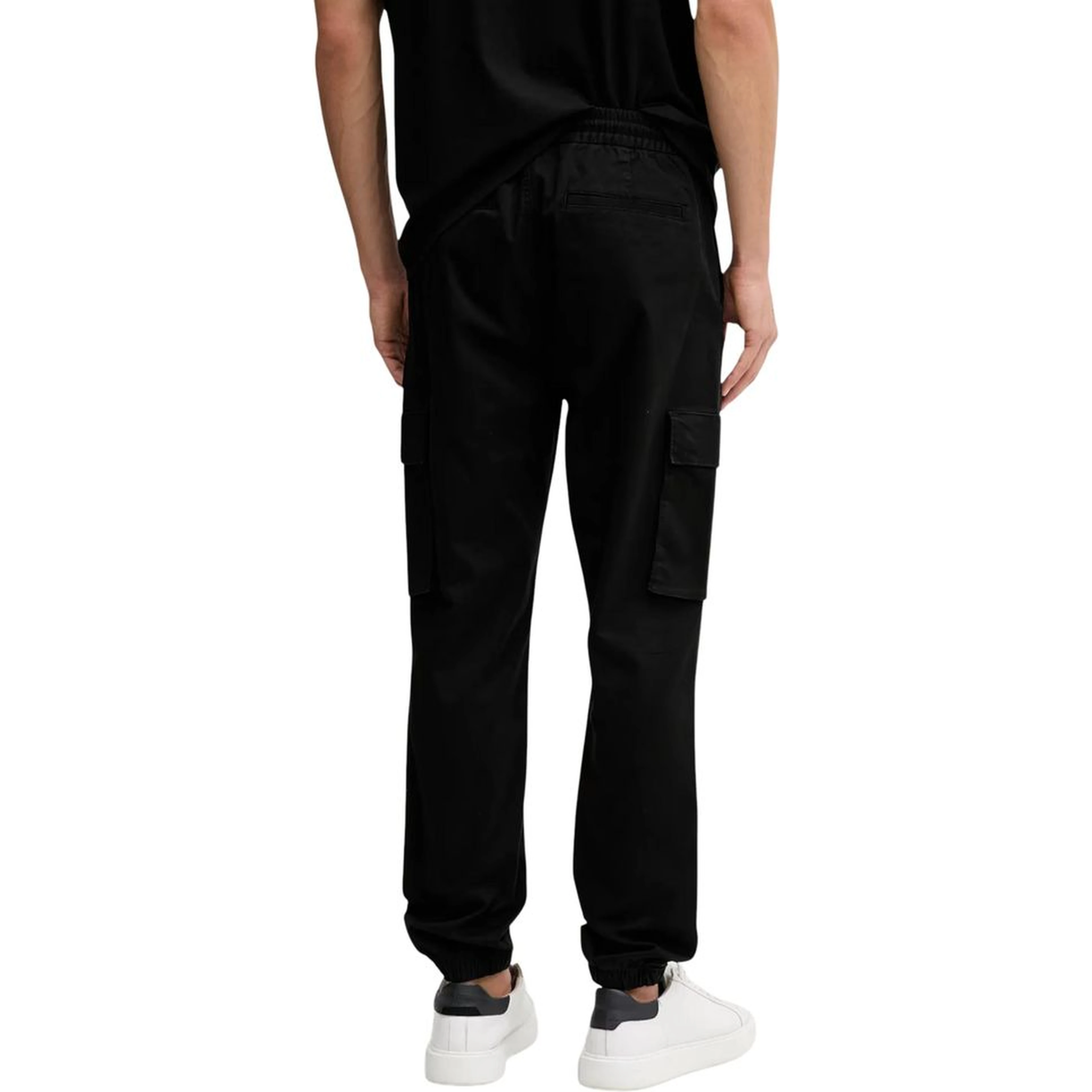 Black Cotton Casual Pants