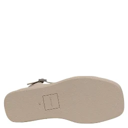 Beige Polyethylene Platform Sandals