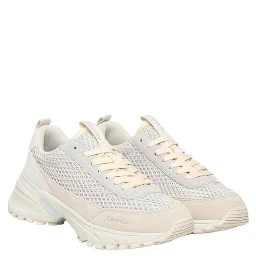Beige Leather Chunky Sneakers