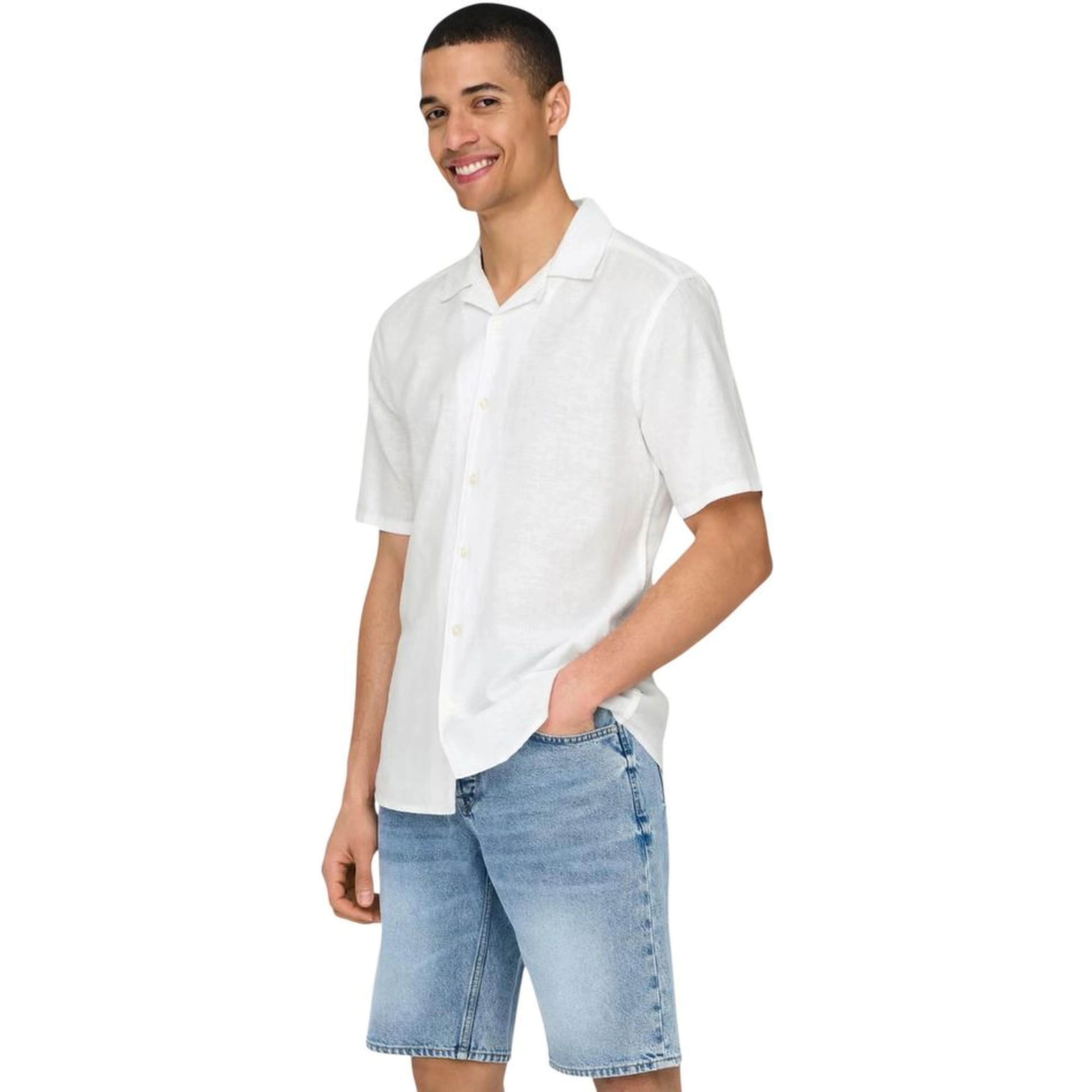 White Linen Shortsleeve Shirt
