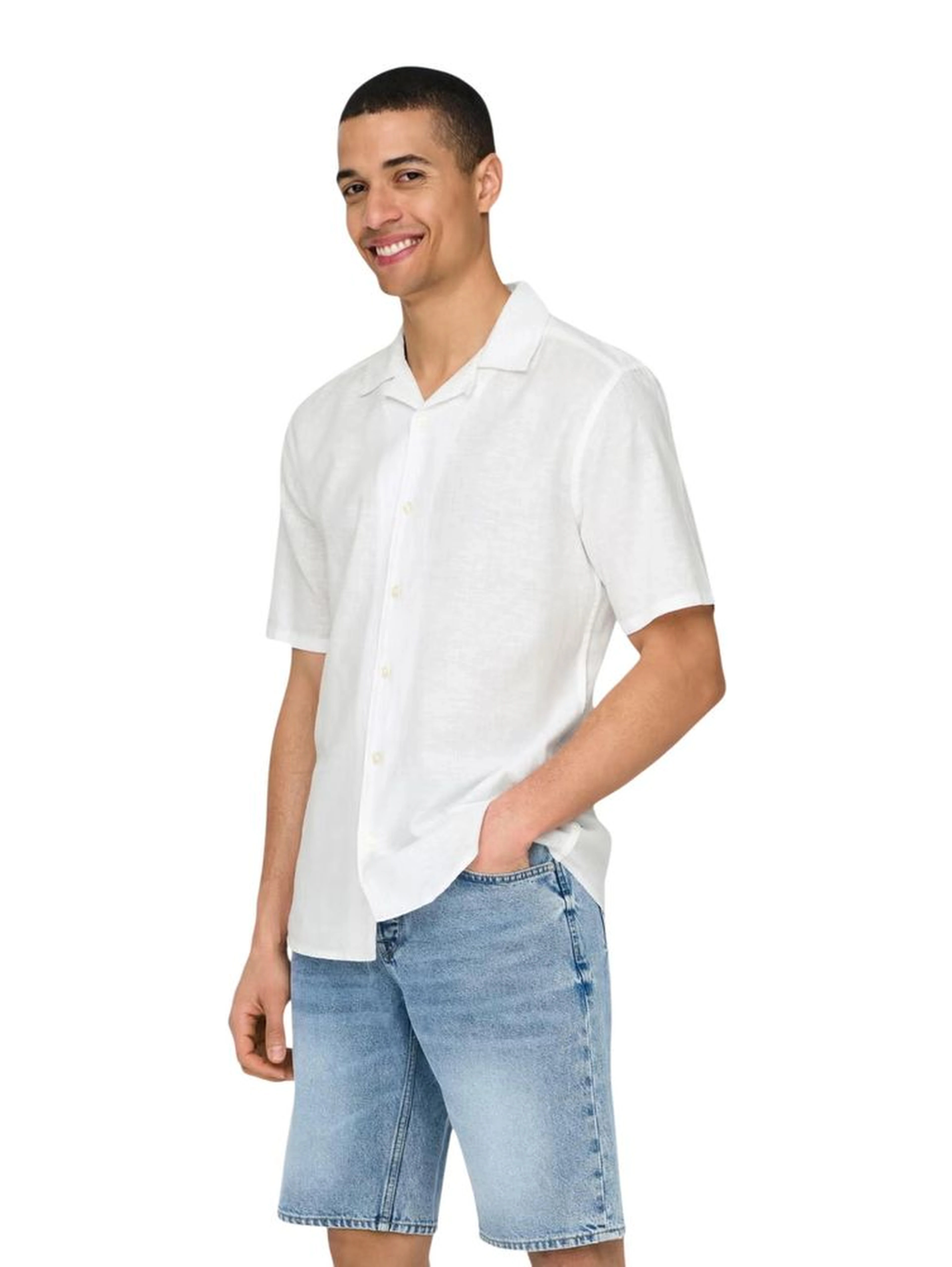 White Linen Shortsleeve Shirt