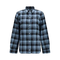 Blue Cotton Full-Length Jacket