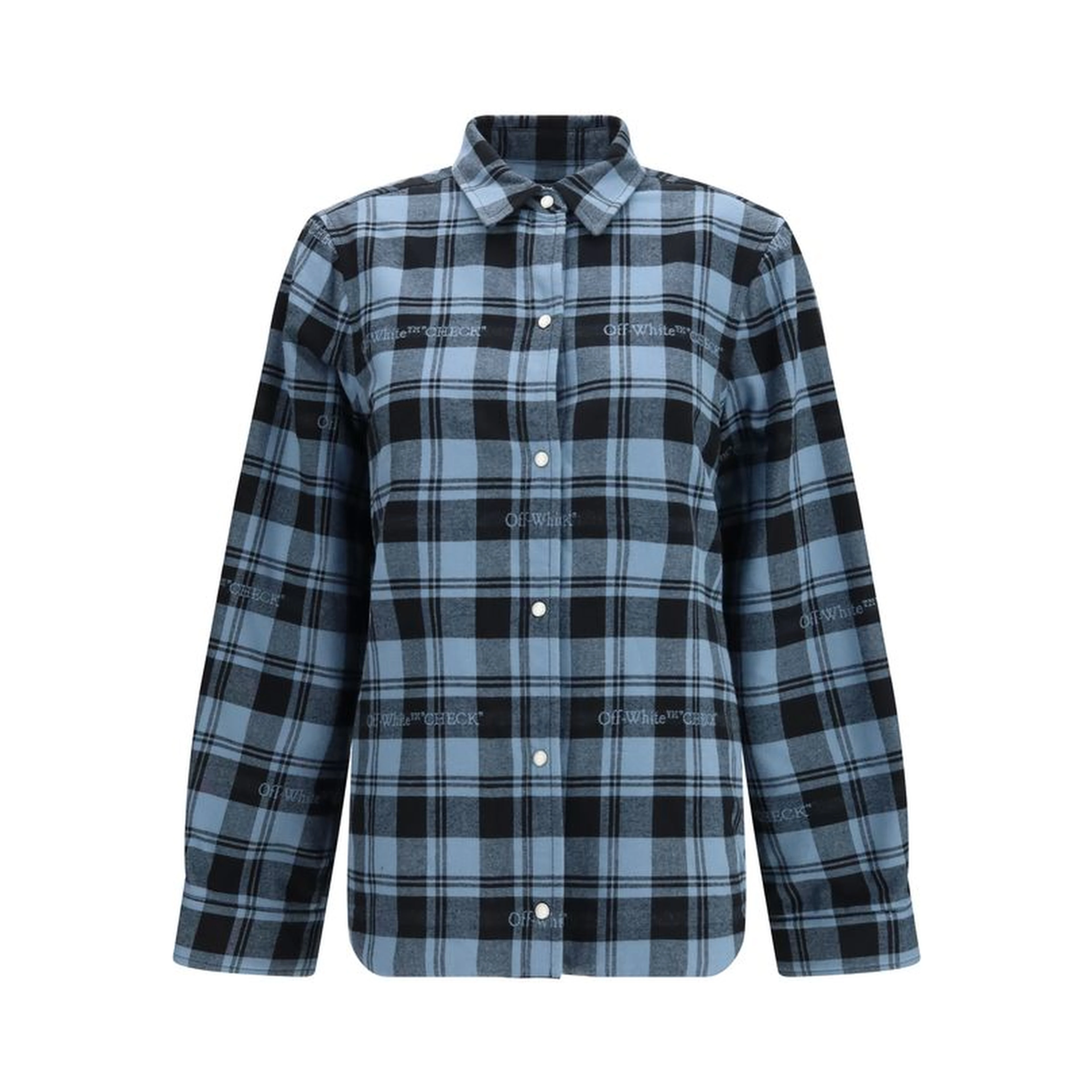 Blue Cotton Full-Length Jacket