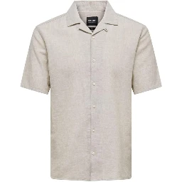 Beige Linen Shortsleeve Shirt