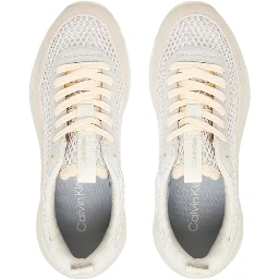 Beige Leather Chunky Sneakers