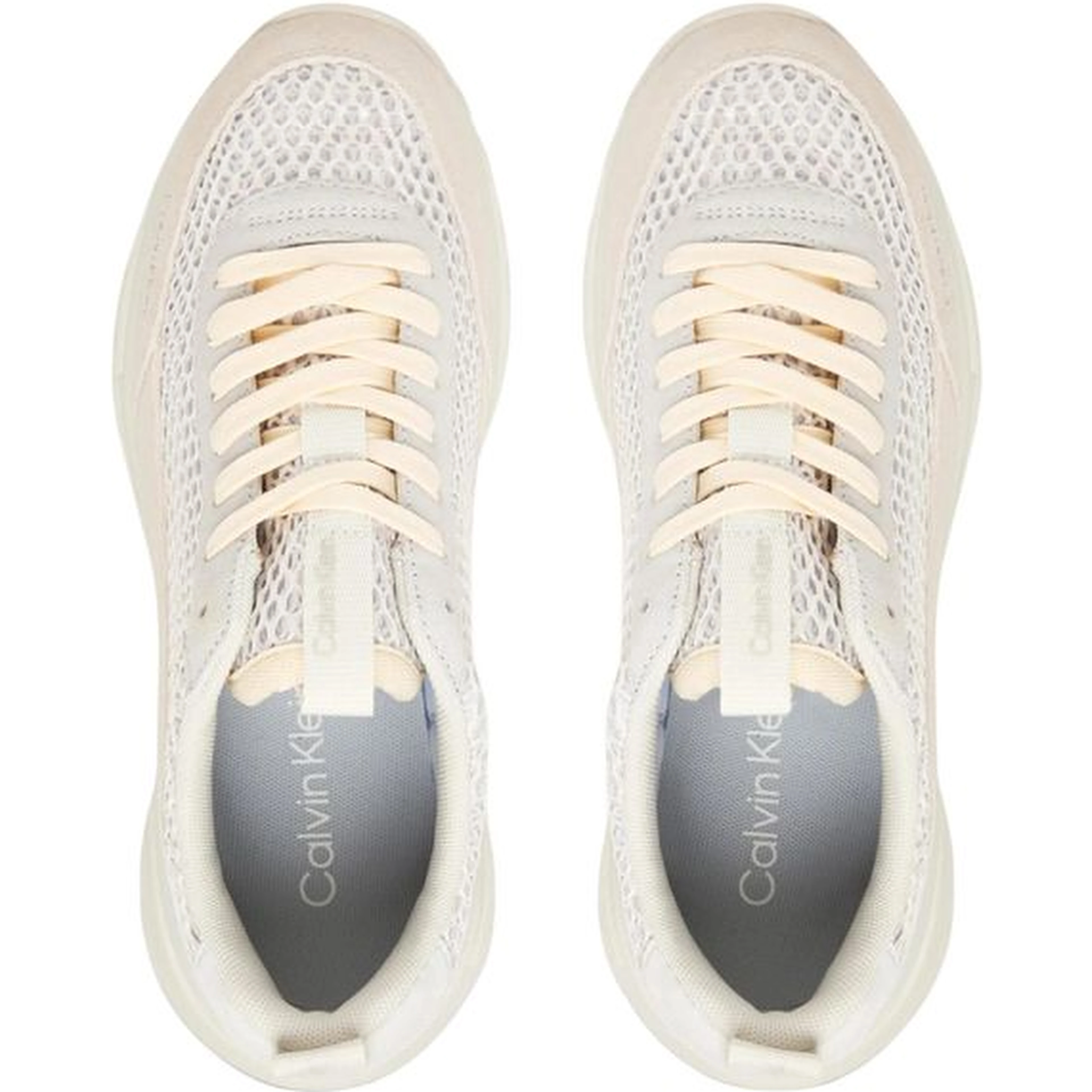 Beige Leather Chunky Sneakers