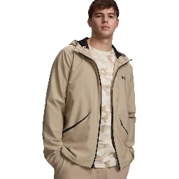 Beige Polyester Hoodie