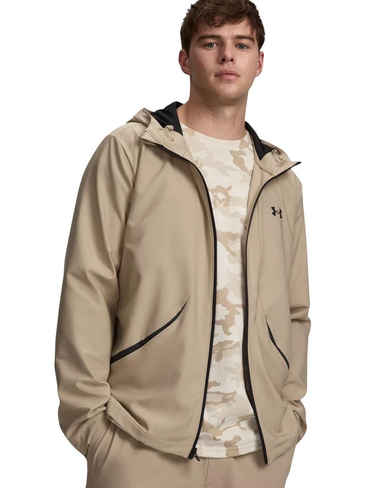 Beige Polyester Hoodie