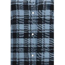Blue Cotton Full-Length Jacket