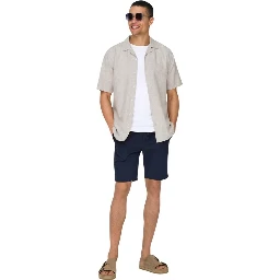 Beige Linen Shortsleeve Shirt